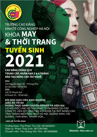 Liên tục tuyển sinh các lớp học cao đẳng, trung cấp ngành  May vs Thiết kế thời trang 2021