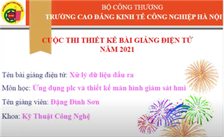 Bài giảng Elearning Xử lý dữ liệu đầu ra Tác giả Đặng Đình Sơn Khoa Kỹ thuật công nghệ