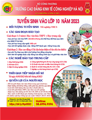 Thông tin tuyển sinh lớp 10(THPT) + Học Trung cấp năm 2022